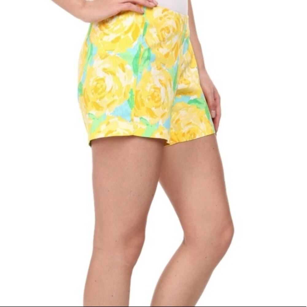 Lilly Pulitzer Yellow Rose Floral Deenie Shorts Size 00 - Picture 3 of 6